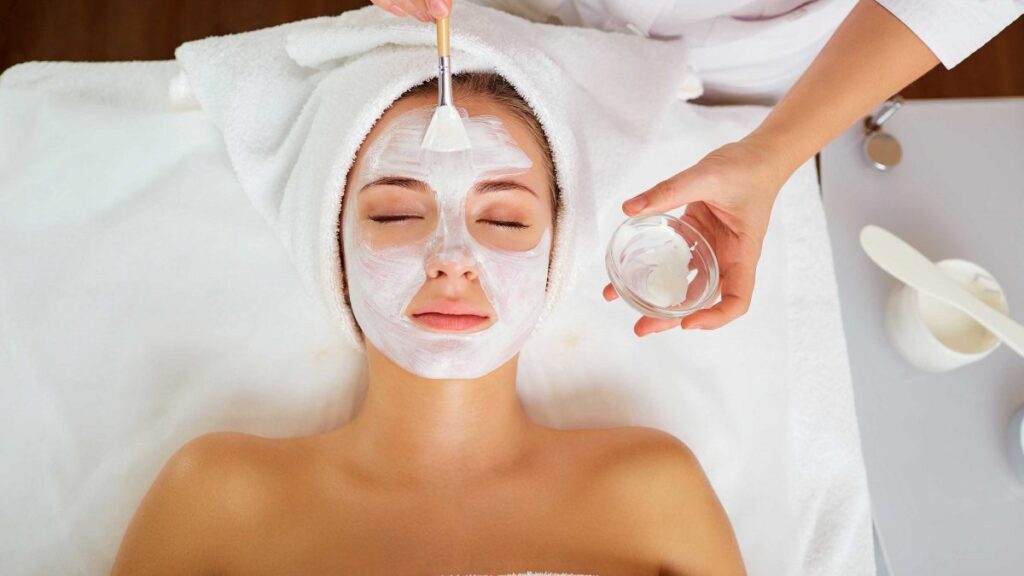 Girl enjoying a rejuvenating facial at a spa. Experience the ultimate relaxation and skincare benefits of a facial treatment